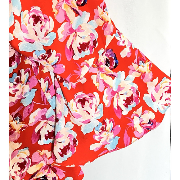 Pioneer Woman Square Neck Top Embroidered Semi-Sheer Floral Art Boho SZ L - Picture 4 of 11